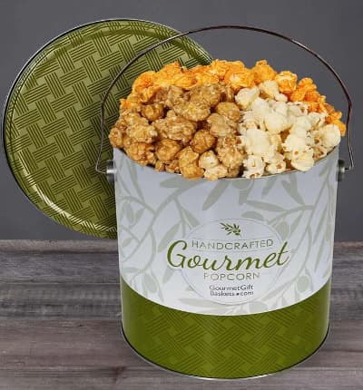 This delicious tin is perfect for snacking alone or together. We've combined our favorite flavors into one delicious masterpiece that you're sure to love! Tempting cheesy goodness, buttery sweet caramel, and classic rich and smoky kettle corn are waiting for you!

Includes:
* Popcorn Variety
* Kettle Cooked
* Cheesy Cheddar
* Caramel